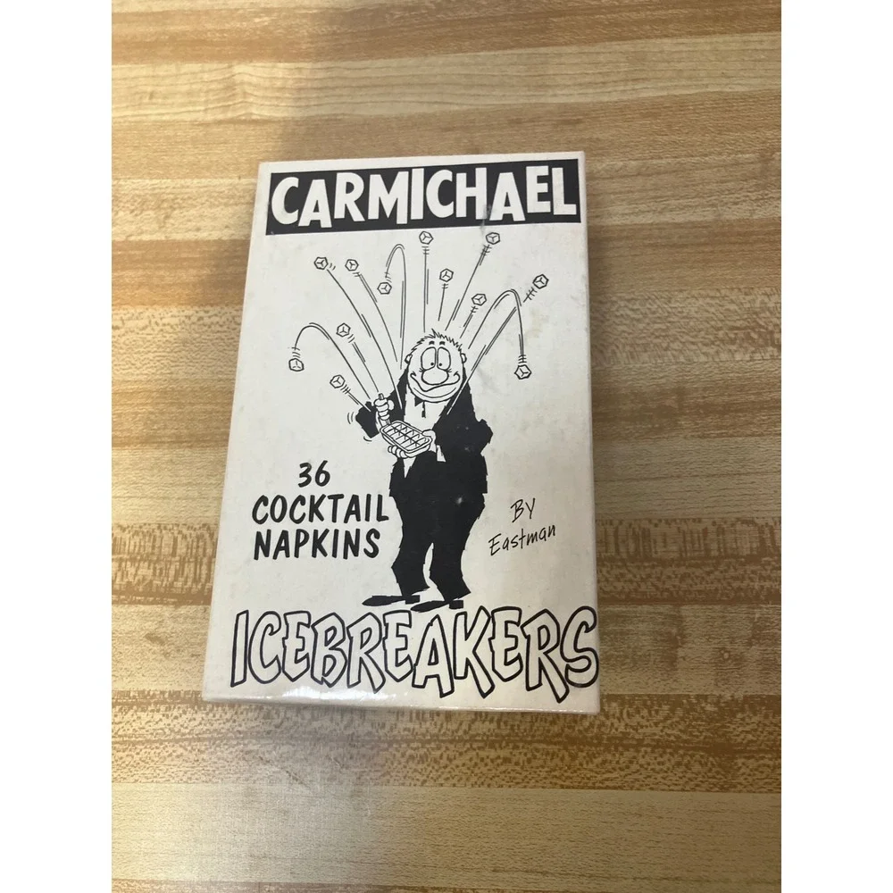 Vintage Carmichael Icebreakers 36 Cocktail Napkins by‎ Eastman Funny Cartoon